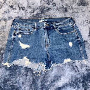 Old Navy Blue Distressed Boyfriend Jean Shorts